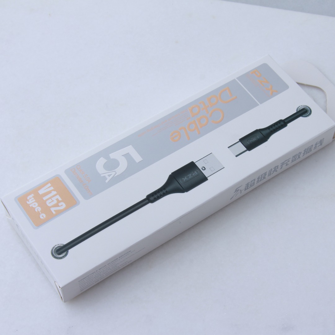 152152.jpg کابل تبدیل USB به USB-C پی زد ایکس مدل V152 طول 1 متر - Image 1