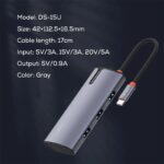 هاب 5 پورت USB-C الدینیو مدل DS-15U - Image 3