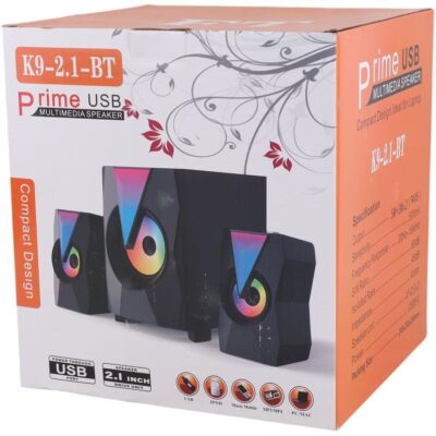 اسپیکر سه تکه بلوتوثی Prime مدل K9-2.1-BT به همراه ریموت کنترل